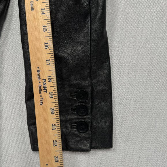 Y2K Wilsons Leather Pelle Studio Leather Trench Coat Double Breasted Size M - Picture 9 of 12